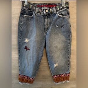 Candies Future Basics Boho Crop Jeans 100% Cotton‎ Size 3 Good Condition